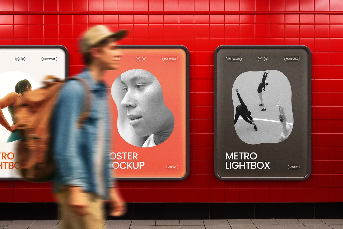 Subway Lightbox Poster Mockup Generator