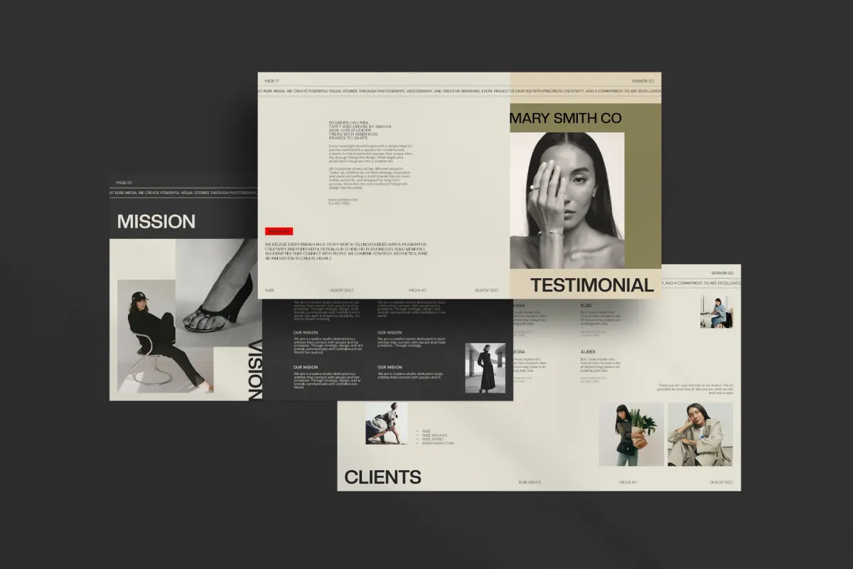 RUBE — Brand Portfolio & Media Kit Template