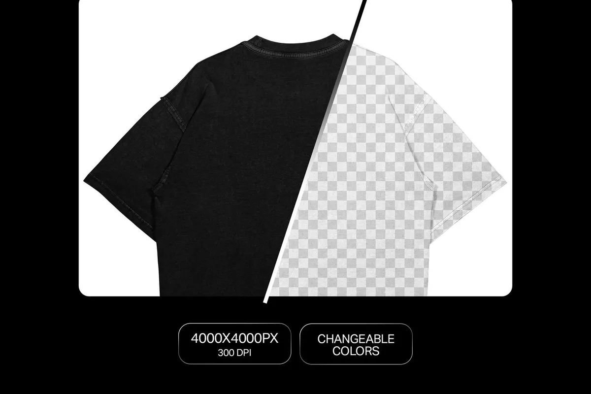 Oversize Retro-Washed T-Shirt Mockup
