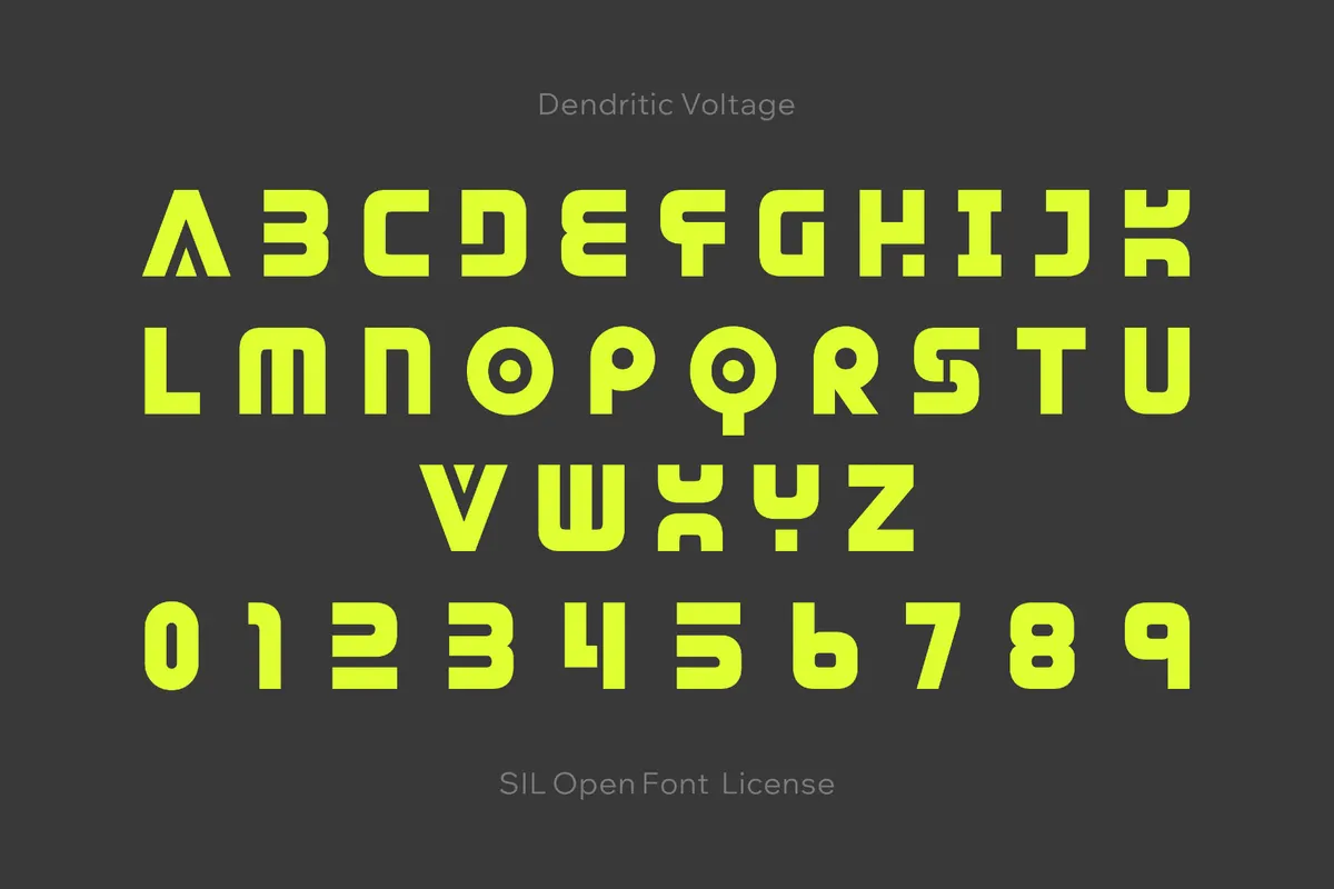 Dendritic Voltage - Sci-Fi Alien Font