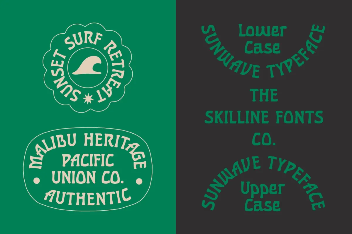 Sunwave - Vintage Surf Display Font