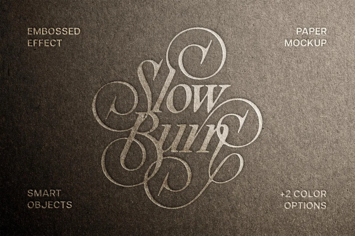Craft Embossed Paper Logo Mockup