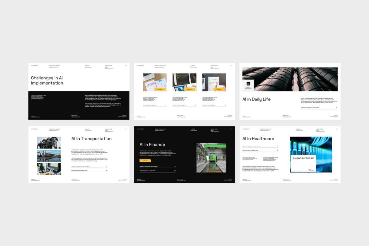 AI Technology Brand PowerPoint Template - Montena
