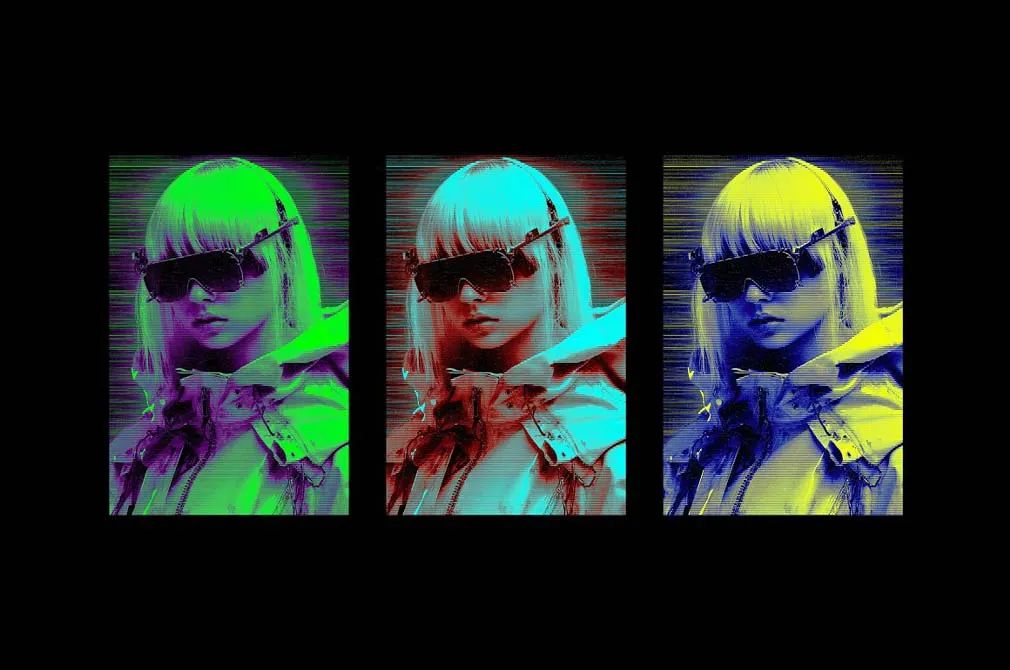 Cyber Hologram Photo Effect
