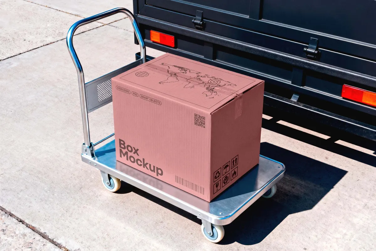 Warehouse Cart Box Mockup