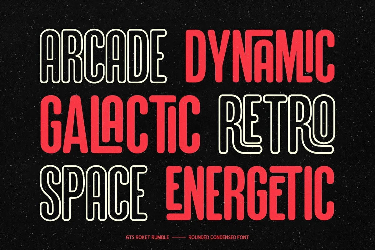 GTS Rocket Rumble — Retro Condensed Font