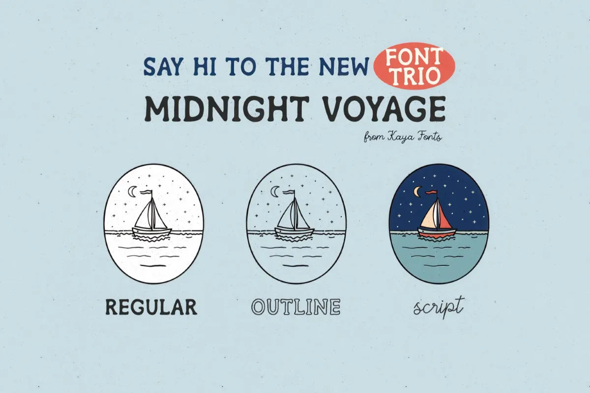 Midnight Voyage Font Trio