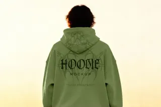 Sunset Hoodie Mockup Back View