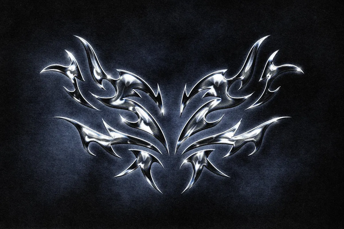 Fancy Metallic Chrome Text Effect