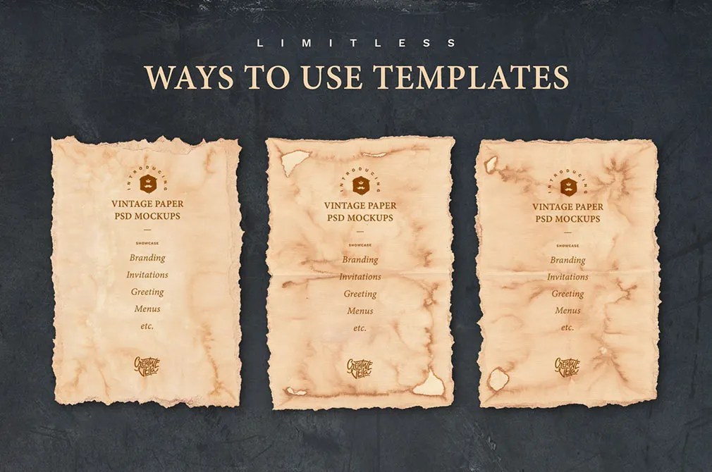 Vintage Paper Mockup Set