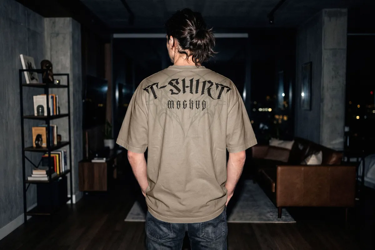 Indoor T-Shirt Mockup Back View