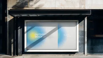Bus Stop Outdoor Billboard Mockup