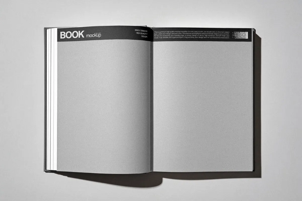 Open Hardcover Book Mockup