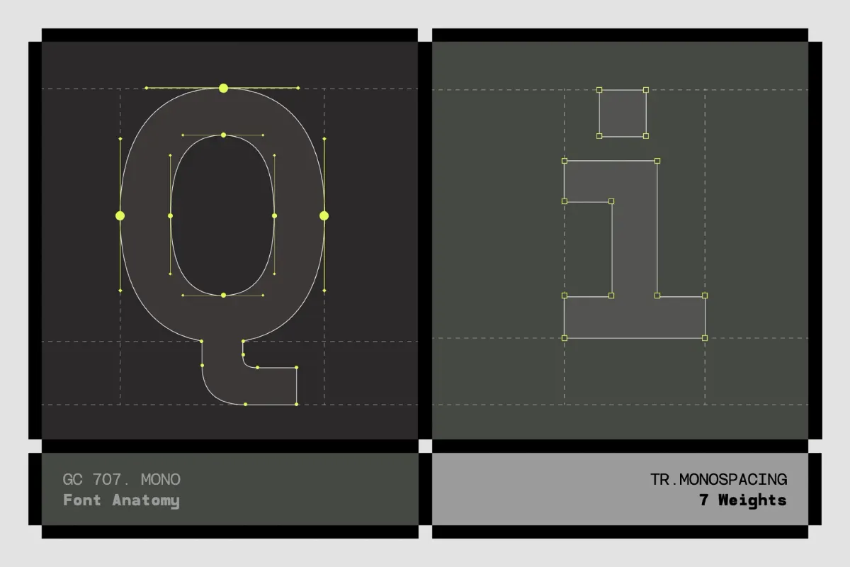 GC 707 Mono - Monospace Sans Serif Font Family