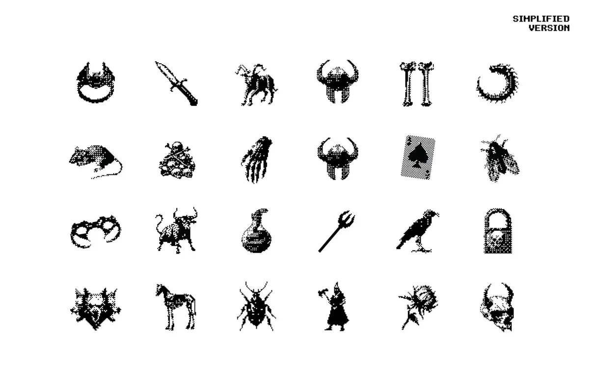 Dark Aesthetic Dithering Graphic Bundle