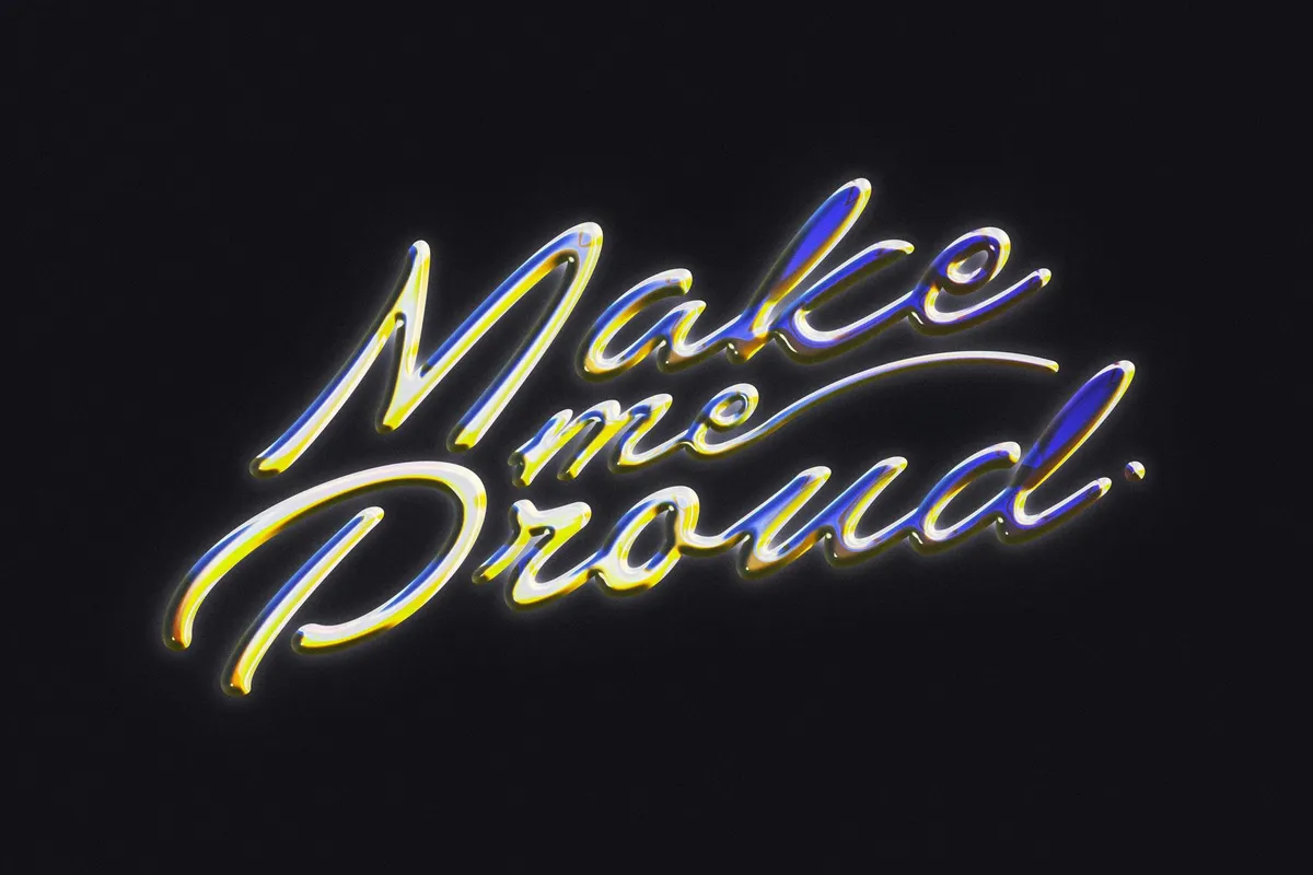 Retro Chrome Text & Logo Effect