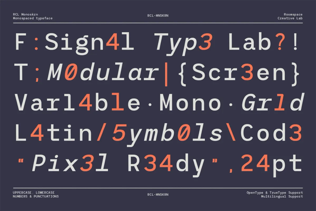 Monoskrn – Modern Monospaced Font