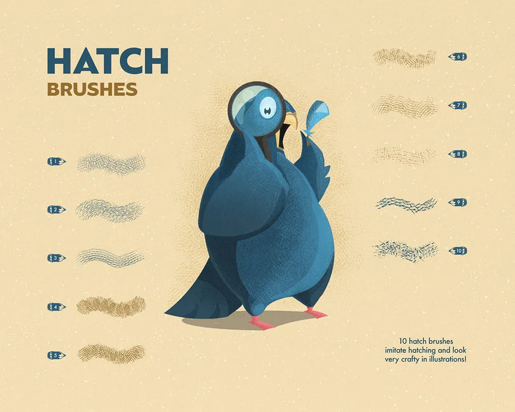 Spray & Hatch Illustrator Brushes