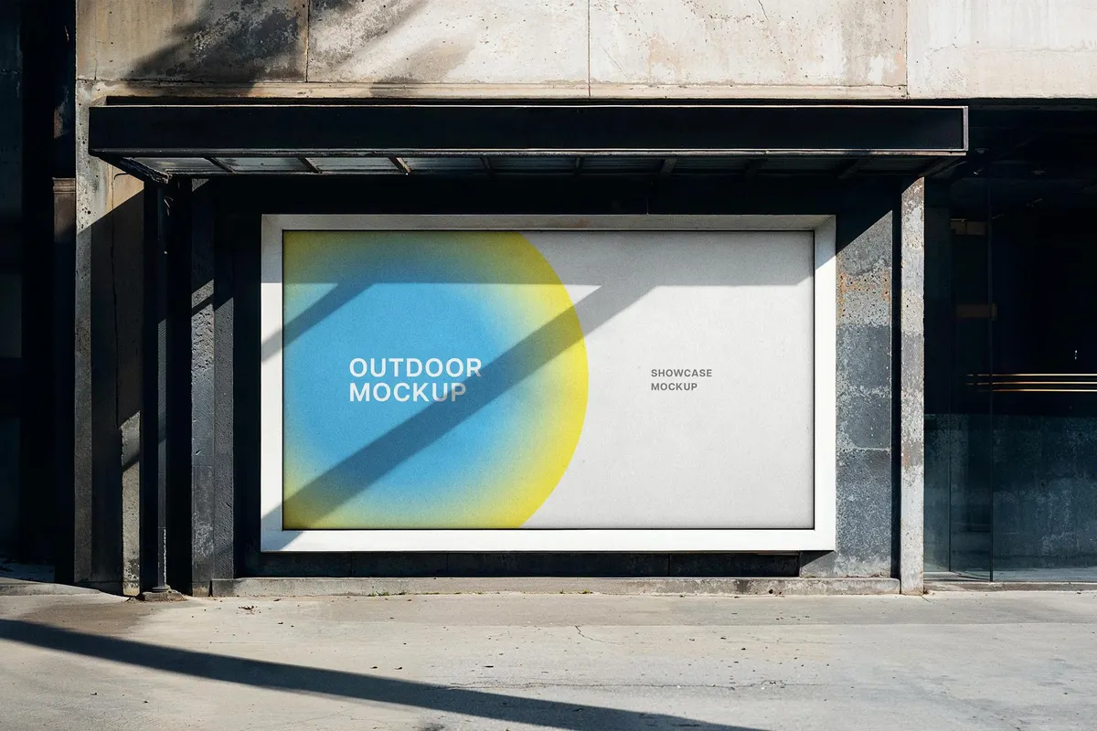 Bus Stop Outdoor Billboard Mockup