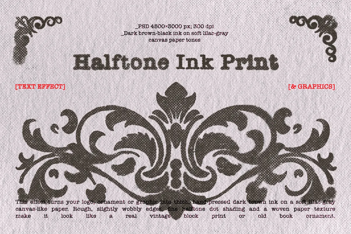Halftone Ink Print Text Effect