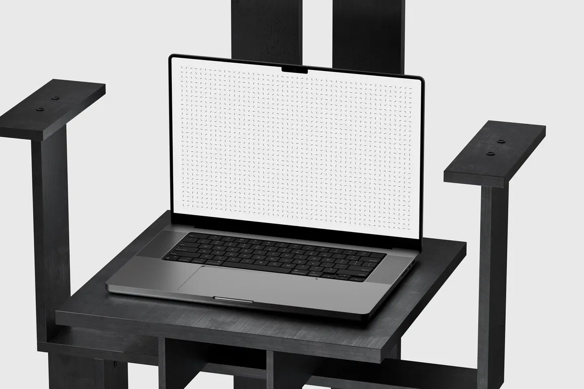 Metallic Cabinet Macbook Pro Mockup