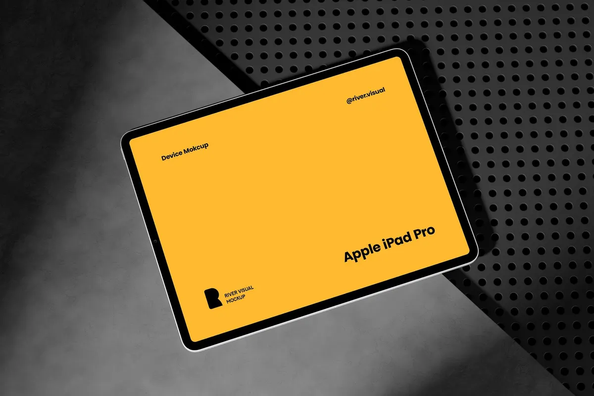 Concrete & Metal iPad Pro Mockup
