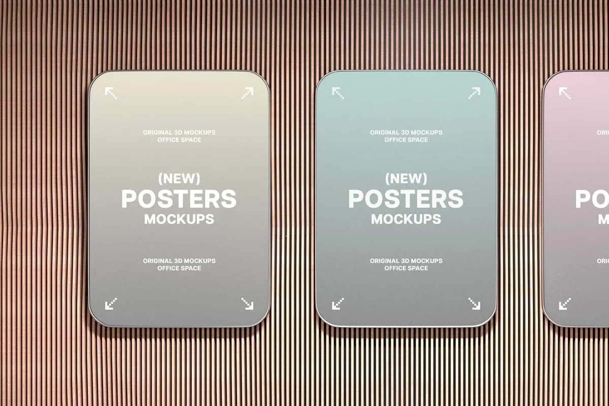 Office Interior Posters Mockups