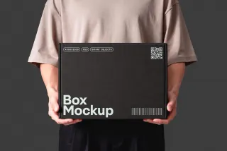 Box In Hands Mockup