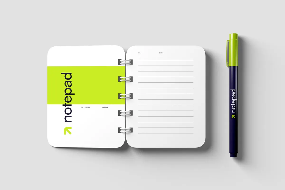 Pen and Notepad Mockups