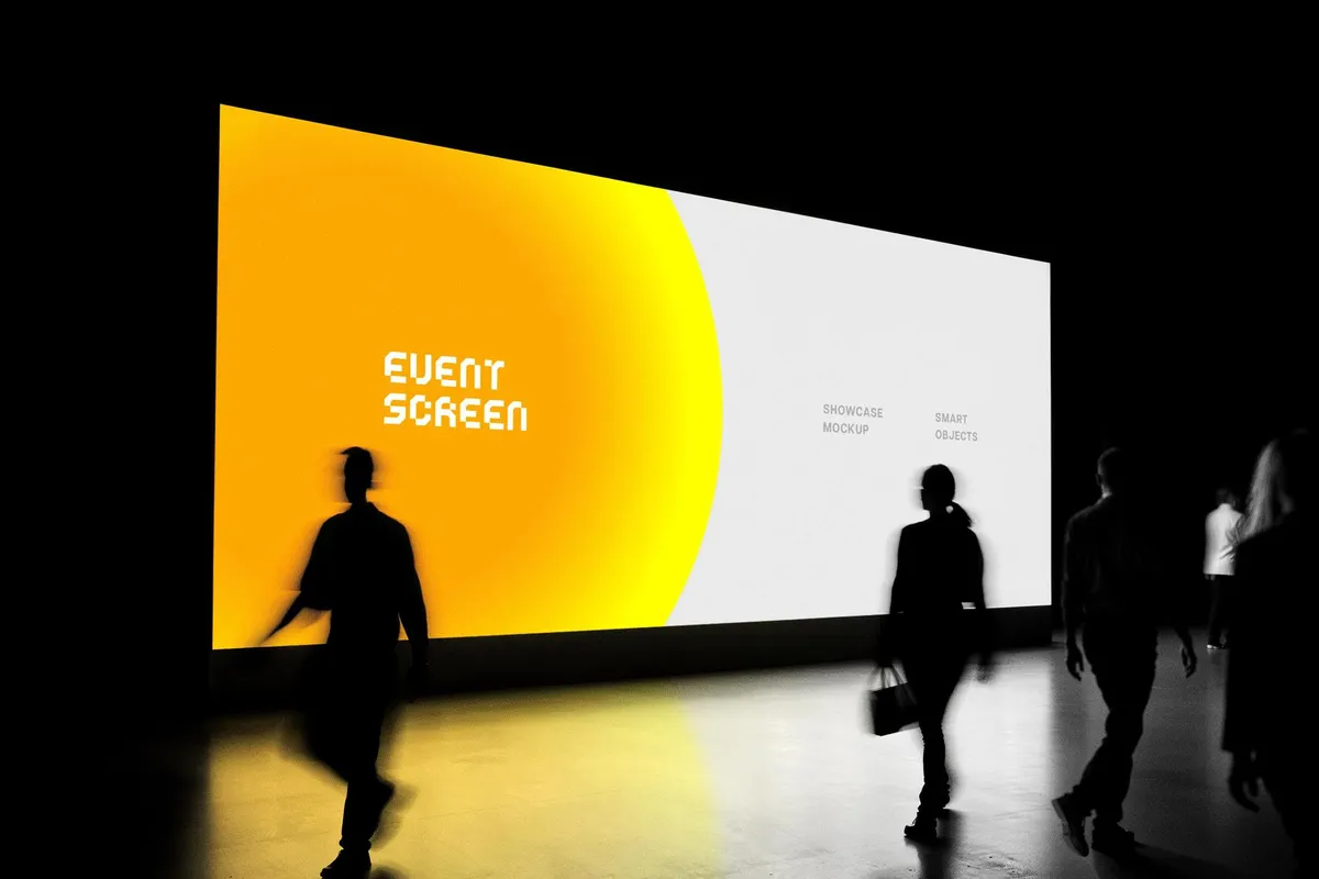 Large 21:9 Event Screen Mockup