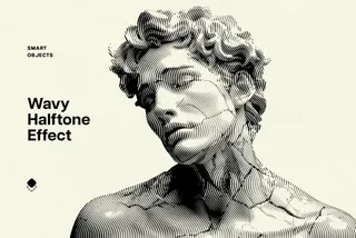 Wavy Halftone Photo Effect