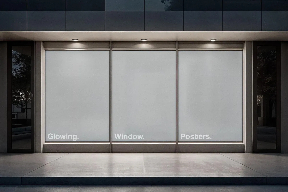 Outdoor Glowing Posters Mockup