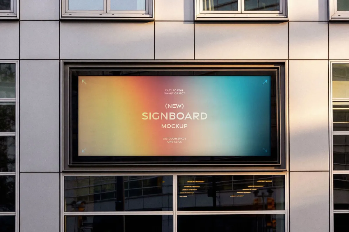 Building Facade Signboard Mockup