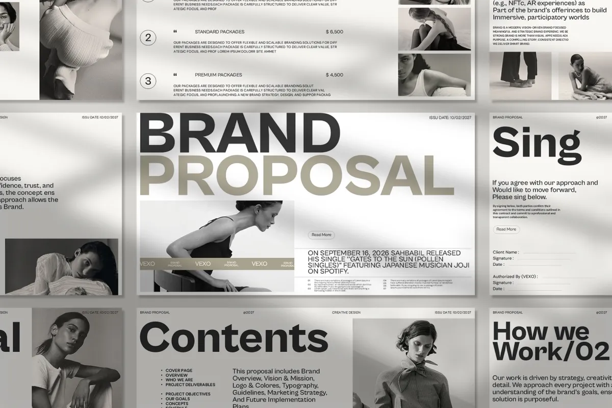 Vexo Brand Proposal Presentation Template