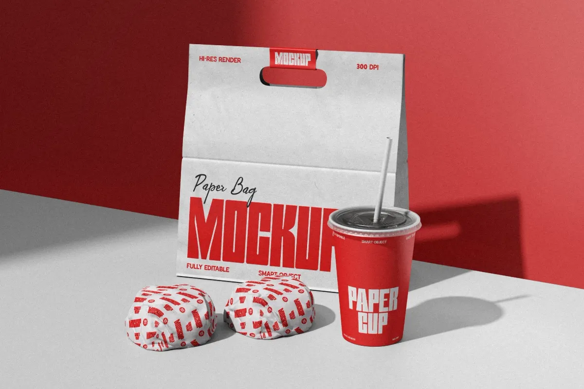 Fast Food Delivery Packaging Mockup