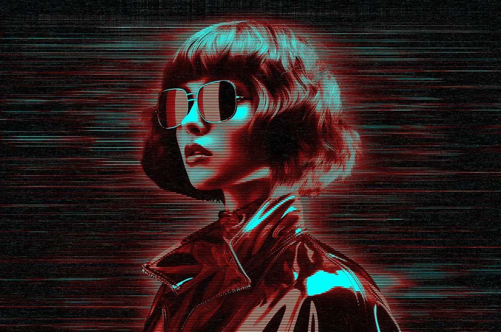 Cyber Hologram Photo Effect