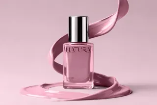 Glass Cosmetic Bottle Mockup with Cream Splash
