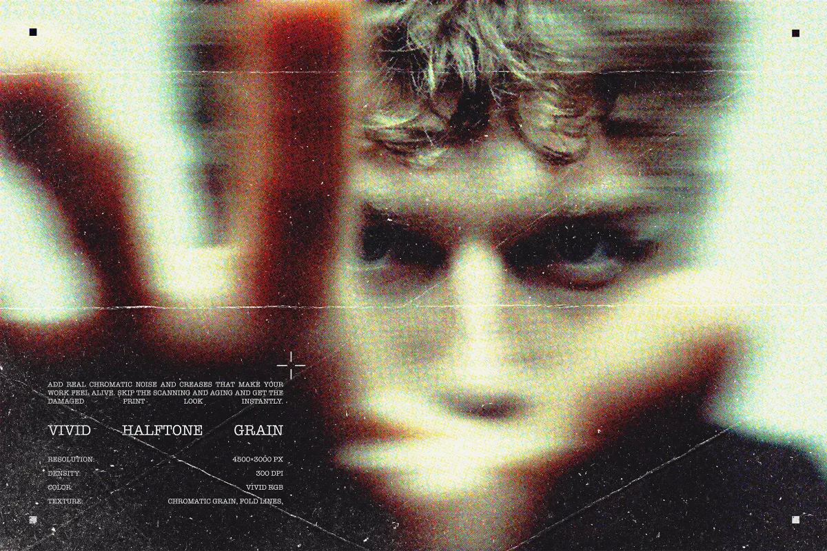 Vivid Halftone Grain Photo Effect