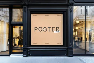 Square Storefront Poster Mockup