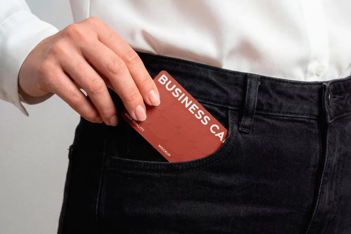 Business Card In Pocket Mockup