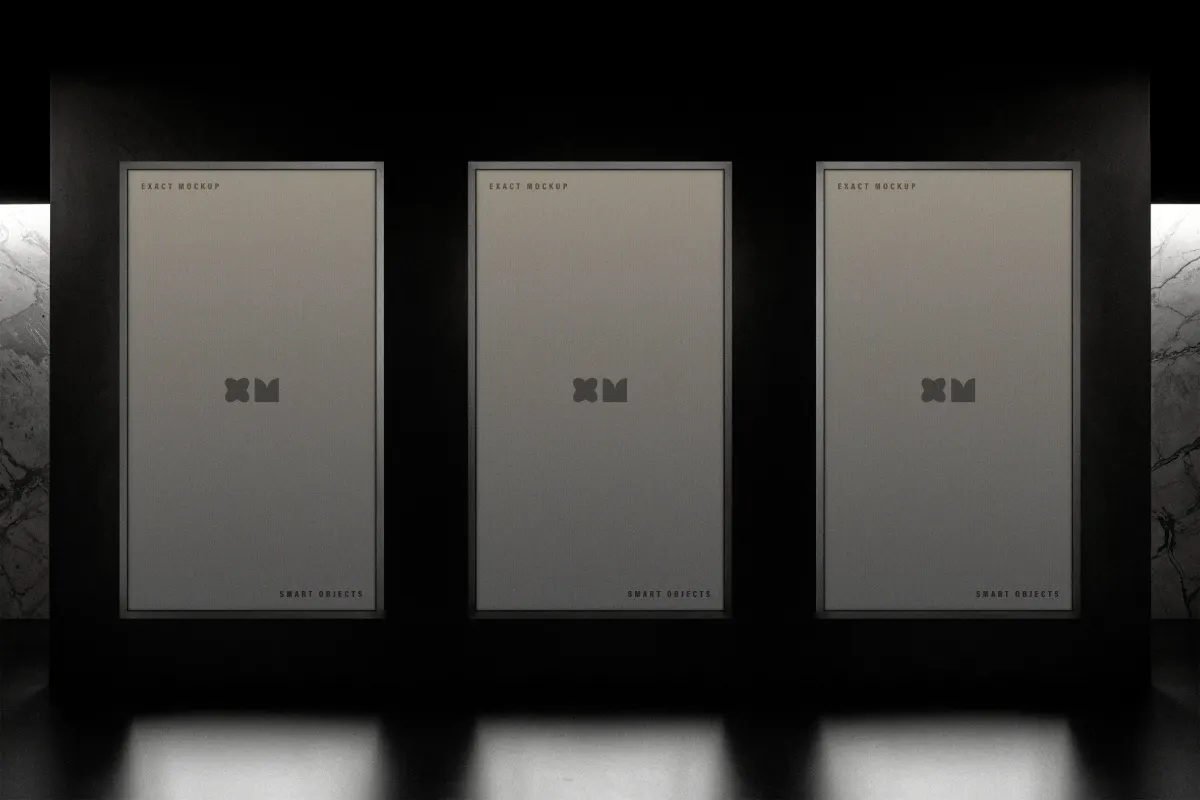 Dark Lounge Digital Screens Mockup