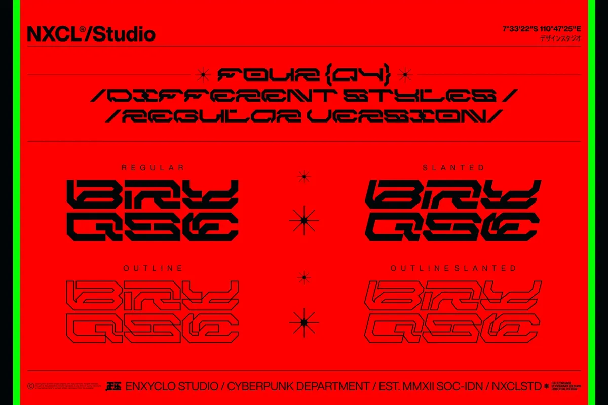 NCL Brayqose - Cyberpunk Futuristic Display Font