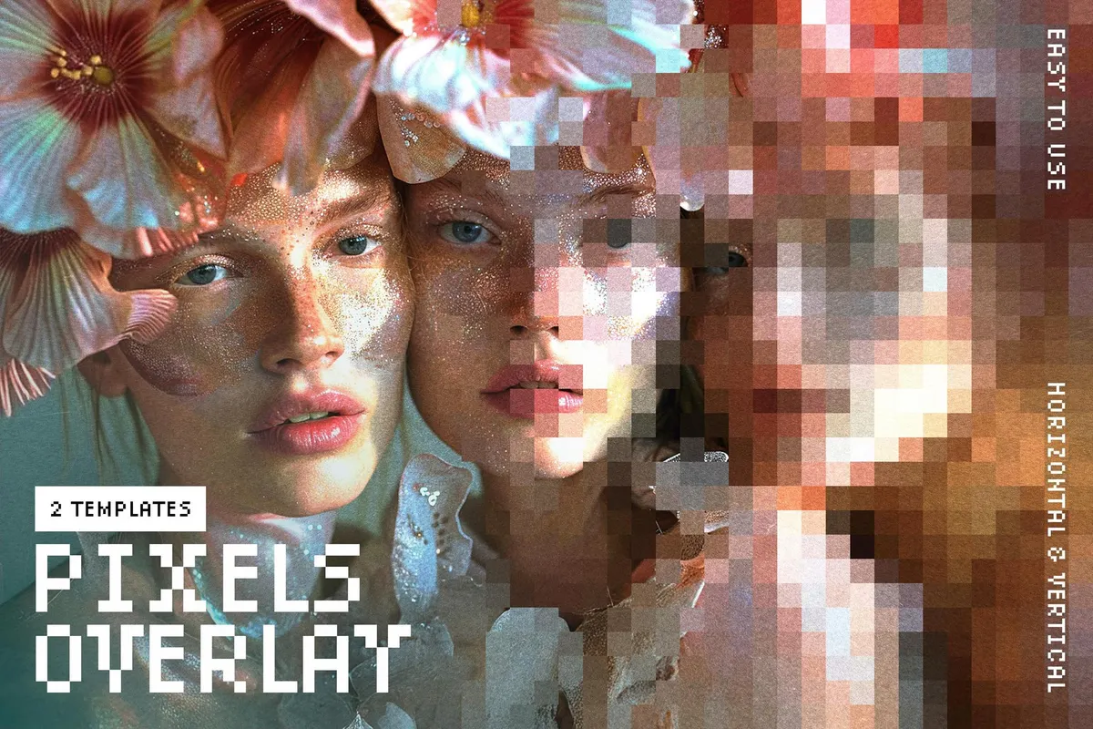 Pixels Overlay Photo Effect