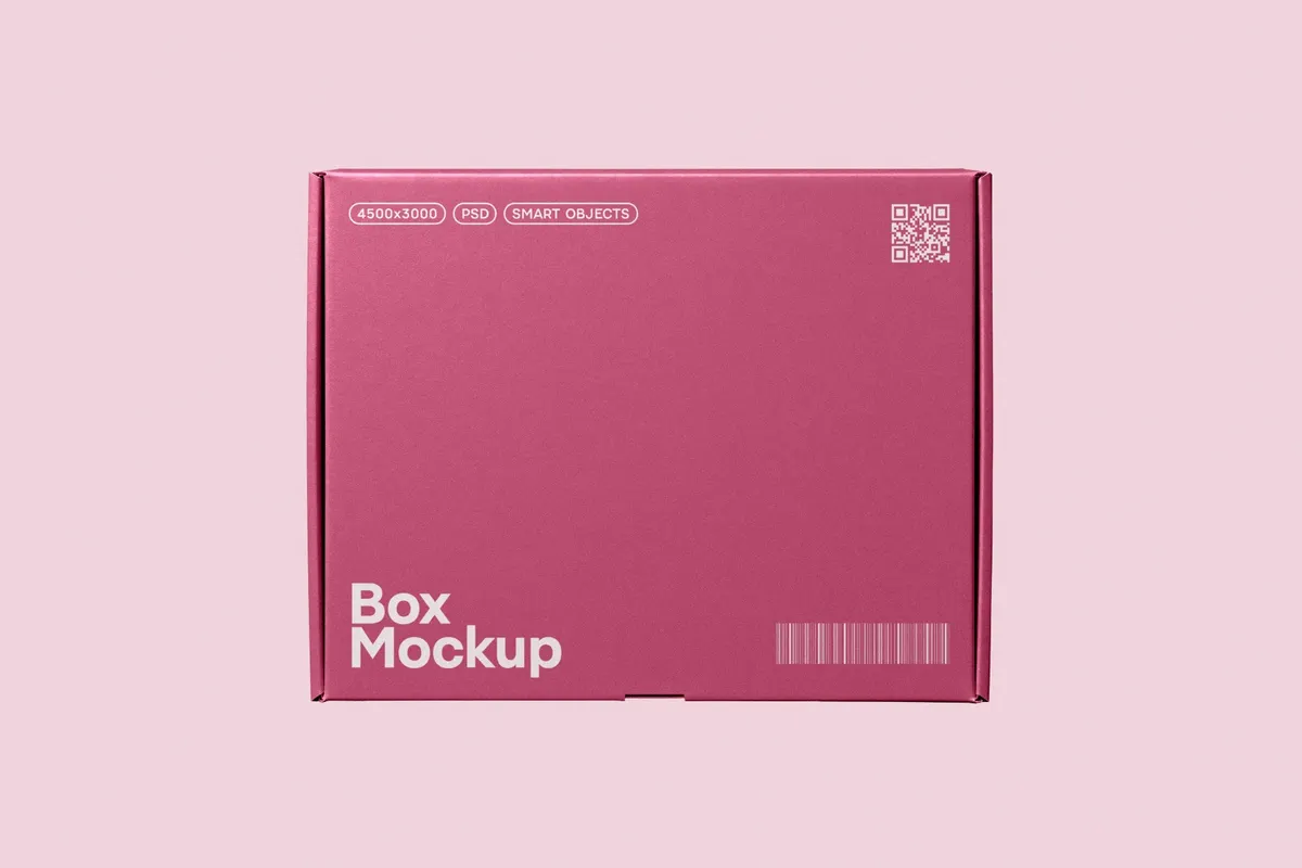 Flat Front Box Mockup