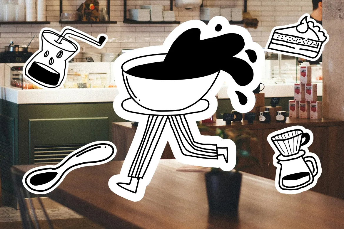 Cafe Sticker Illustrations