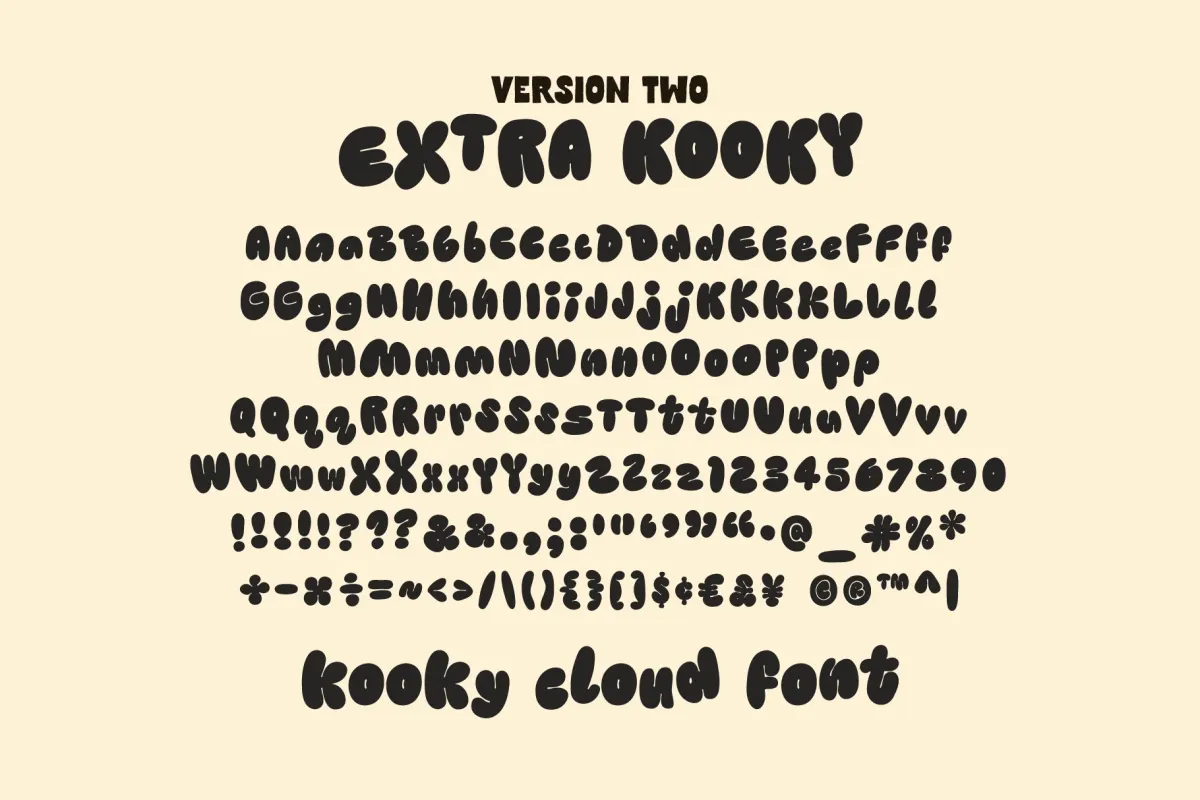 Kooky Cloud! Bold Bubble Font