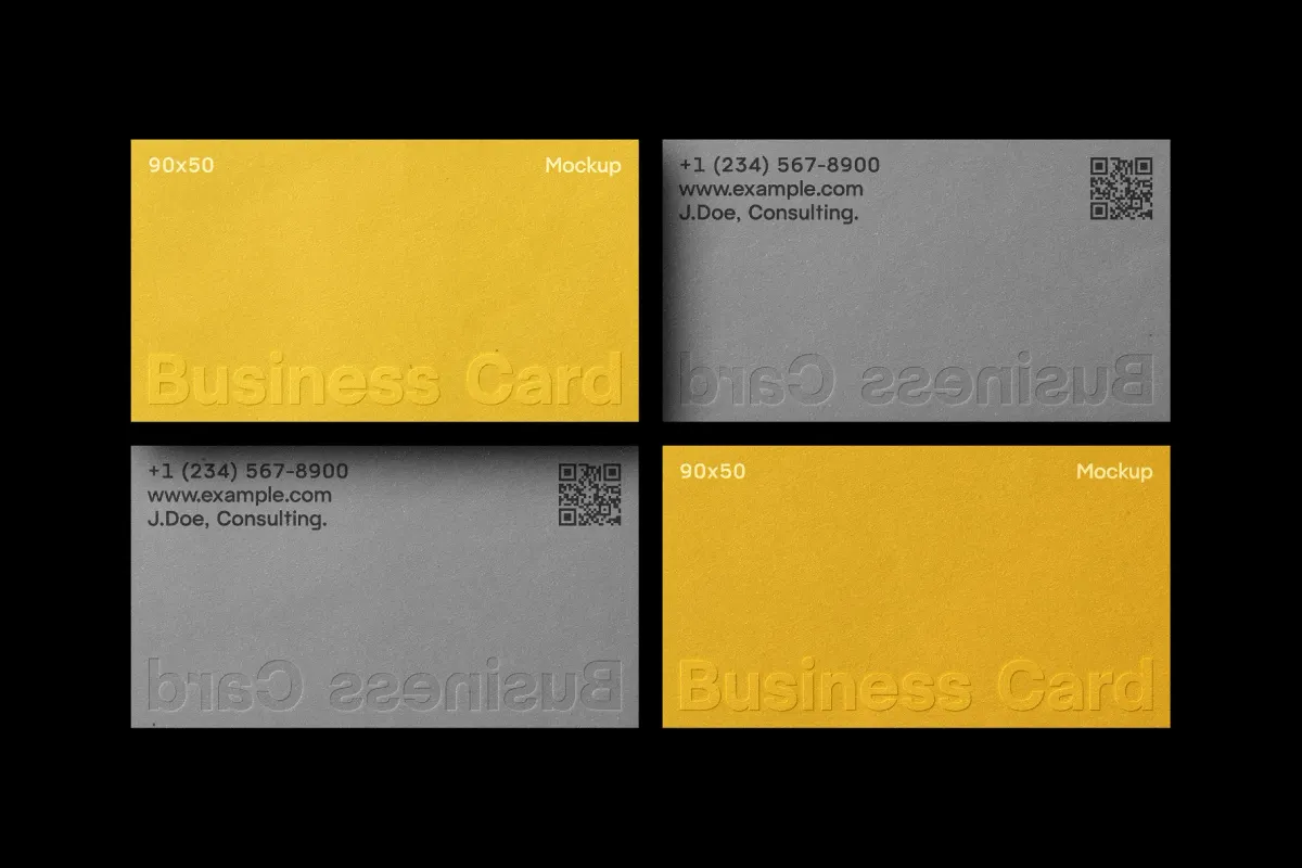90x50 Minimalist Business Card Layout Mockup