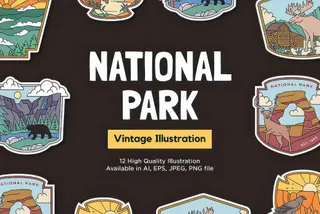 Vintage National Park Illustration