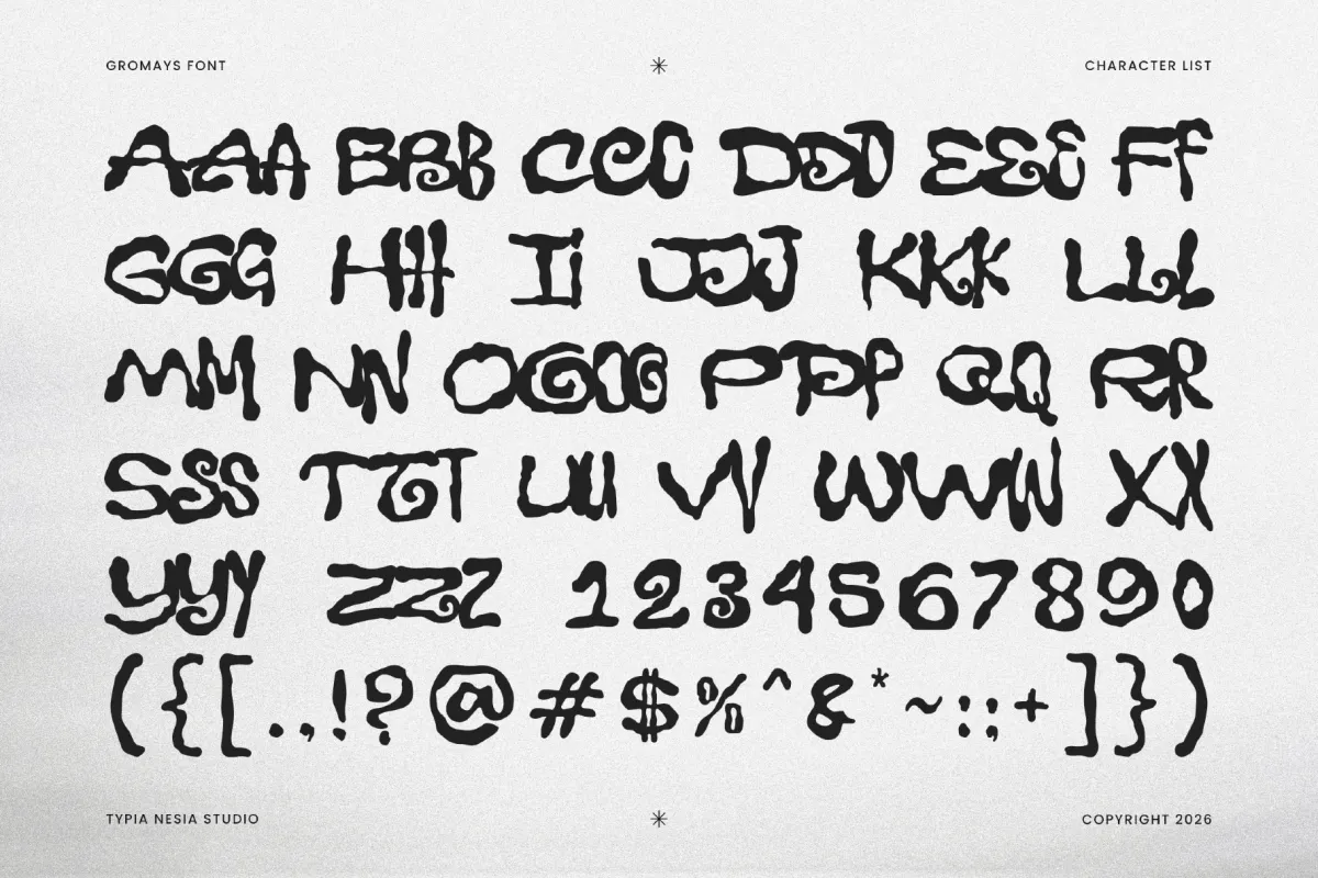 Gromays - Trippy Psychedelic Display Font