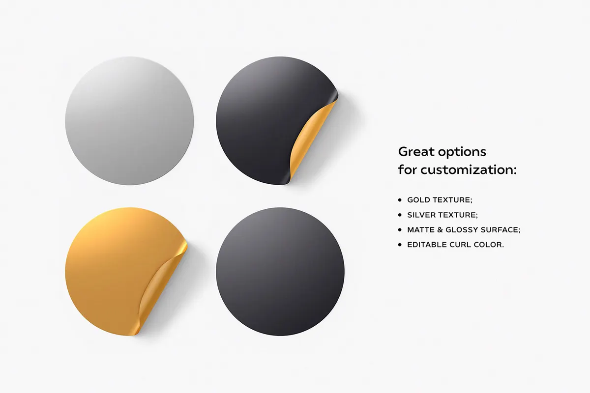 Vinyl Stickers Mockup Bundle